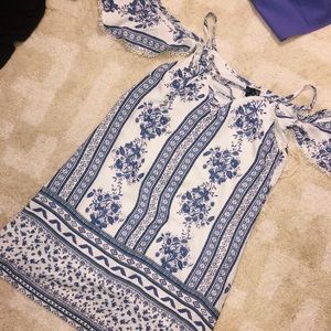 Trendy white and blue dress